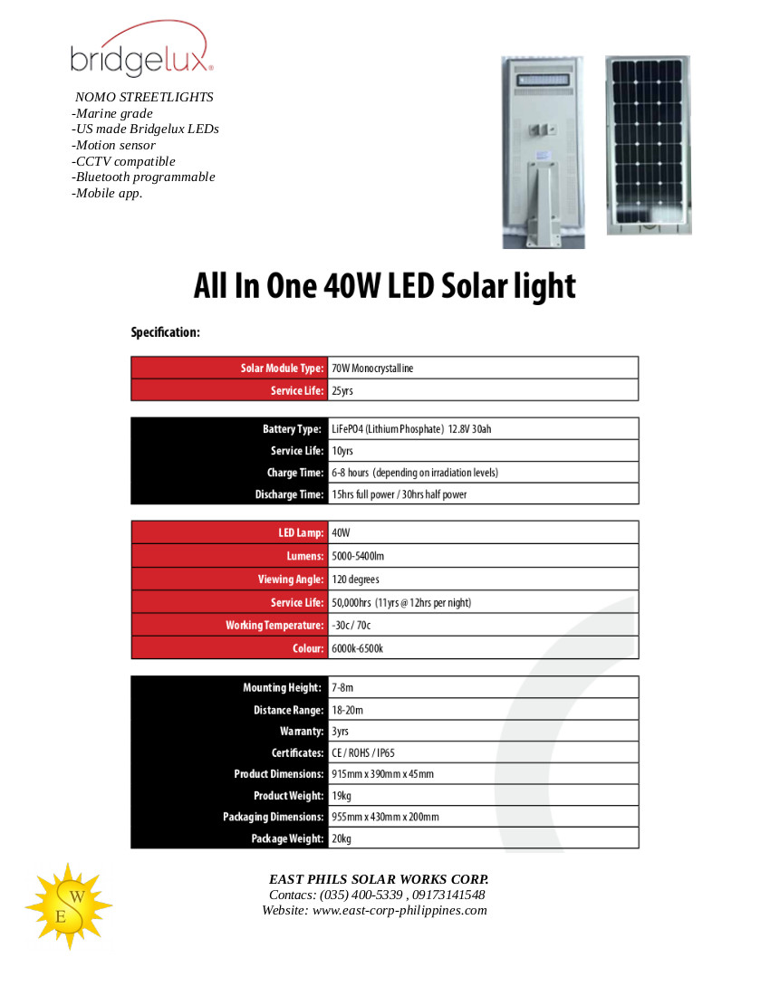 40W streetlight