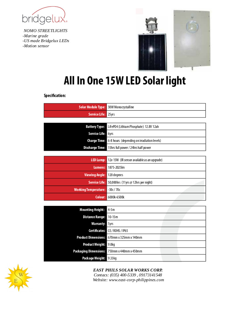 15W streetlight